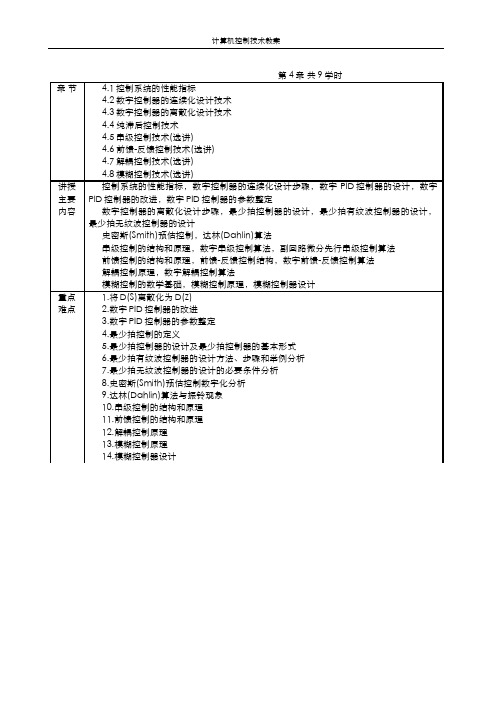 第4章 常规及复杂控制技术 教案