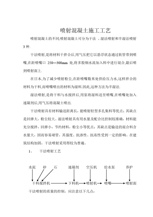 喷射混凝土的施工工艺