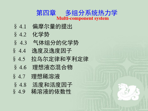 东南大学物理化学第四章