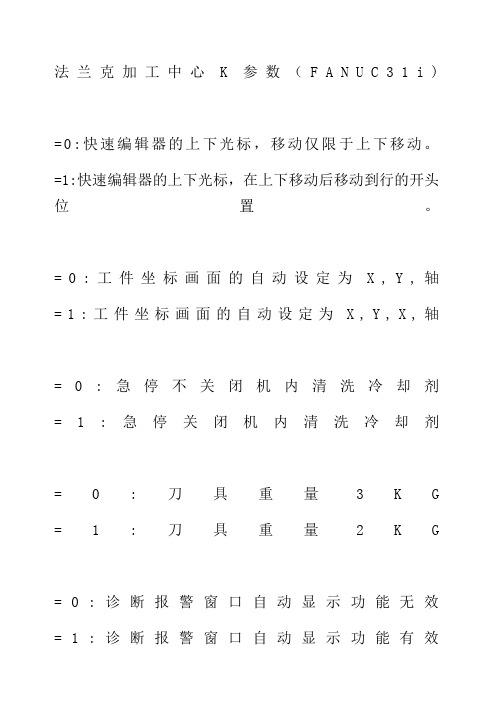 法兰克加工中心K参数