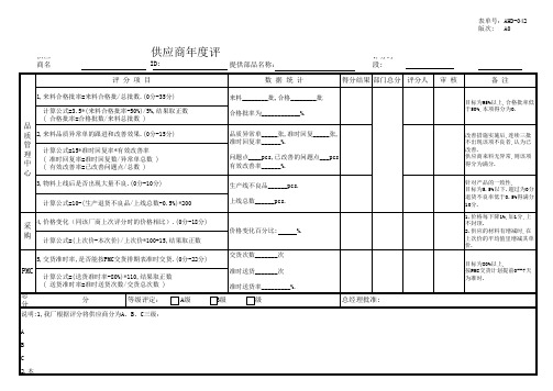 供应商年度评审表