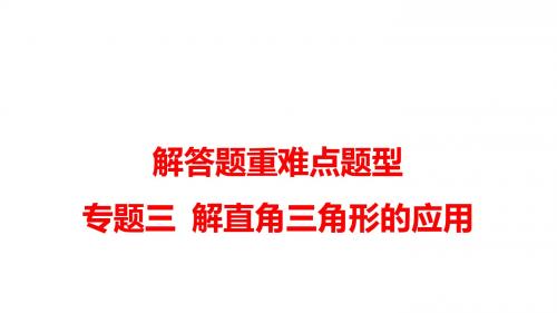 2019河南中考数学解答题型专项讲练课件专题三解直角三角形的应用