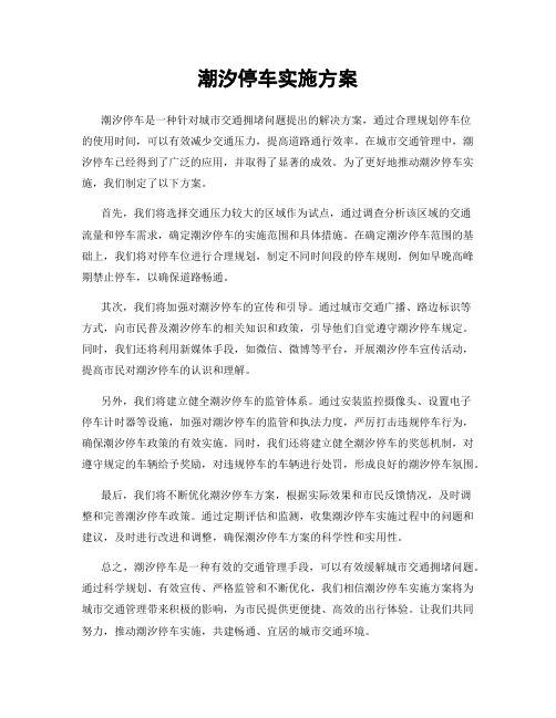 潮汐停车实施方案