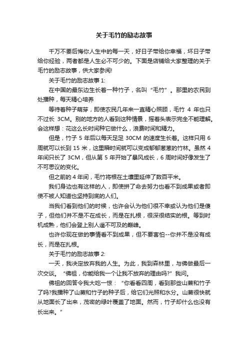 关于毛竹的励志故事