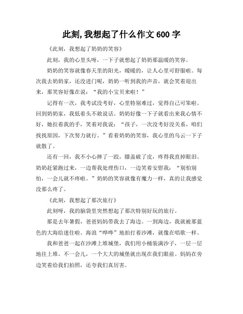 此刻,我想起了什么作文600字