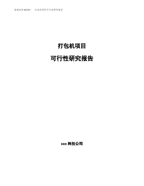 打包机项目可行性研究报告(参考模板范文)