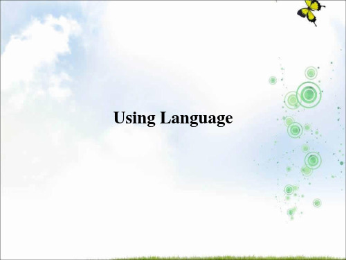 2021版高中英语人教版必修二课件:Unit+3+Using+Language