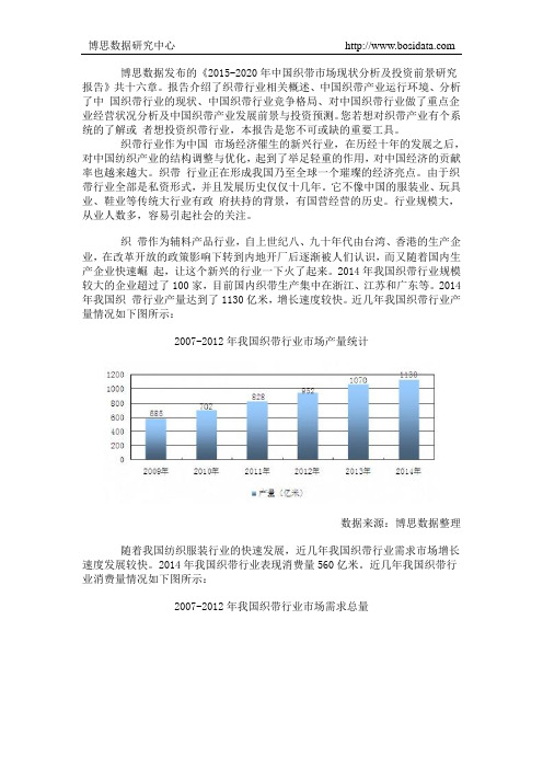 中国织带市场现状分析及投资前景研究报告