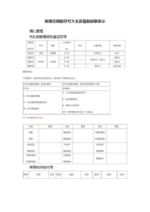 新规范钢筋符号大全及箍筋肢数表示