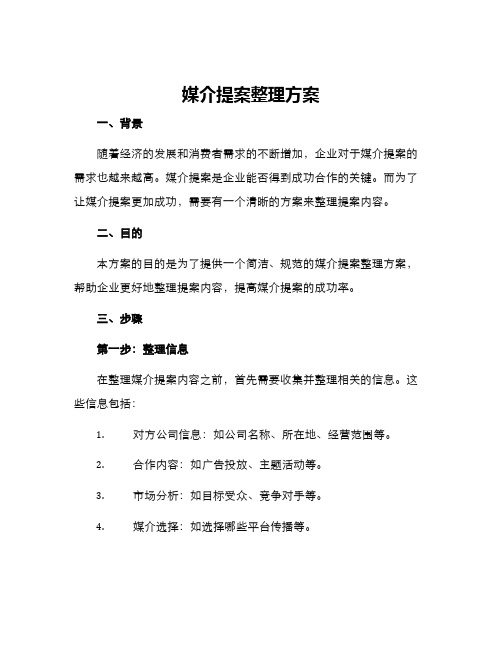 媒介提案整理方案