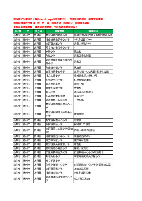 2020新版山东省德州市齐河县小学工商企业公司商家名录名单黄页联系号码地址大全69家