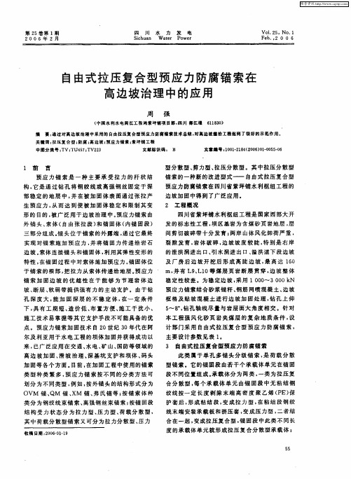 自由式拉压复合型预应力防腐锚索在高边坡治理中的应用