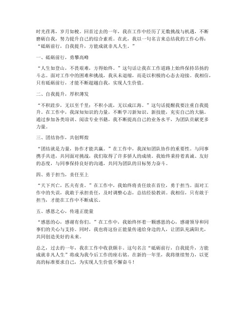 关于个人工作总结的名言