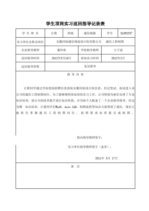 4顶岗实习巡回指导样表