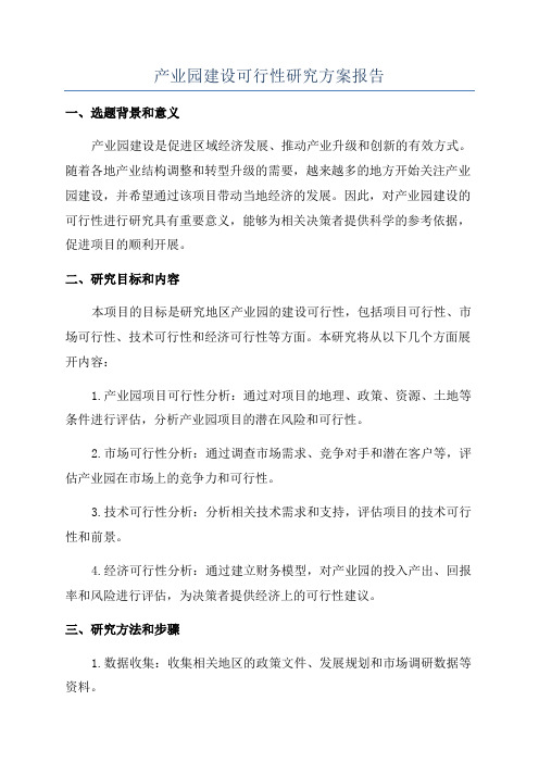 产业园建设可行性研究方案报告