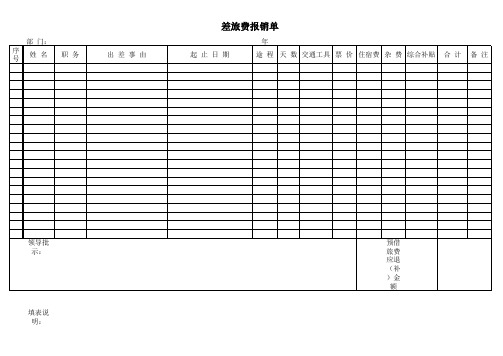 差旅费报销单