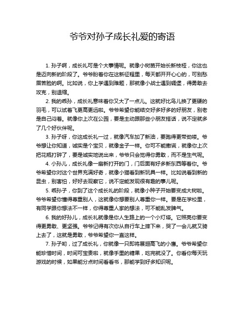 爷爷对孙子成长礼爱的寄语