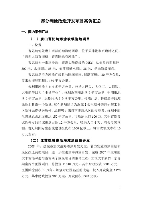 部分滩涂改造开发项目案例汇总