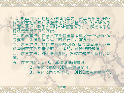 QHSE体系相关知识培训