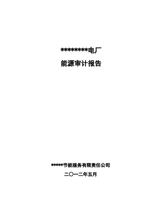 煤矸石发电厂能源审计报告