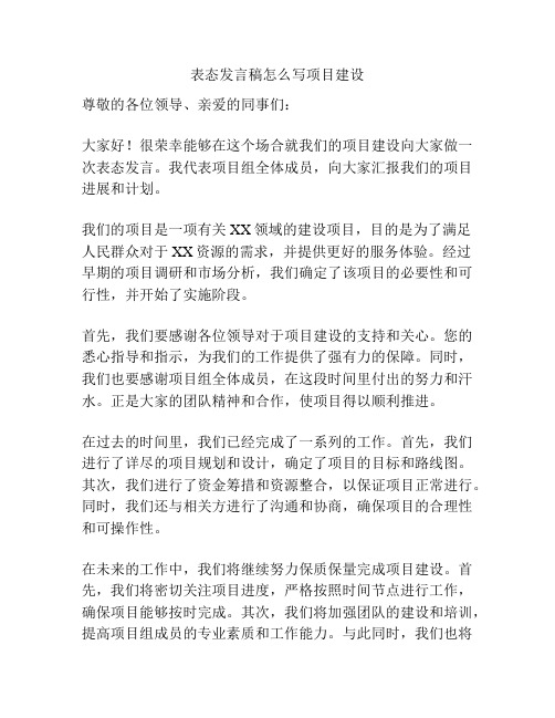 表态发言稿怎么写项目建设