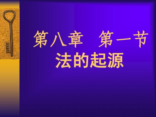 第八章 法的起源、两大法系、法律移植