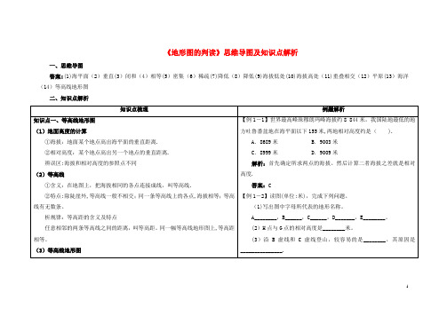 七年级地理上册-1.4-地形图的判读思维导图及知识点解析