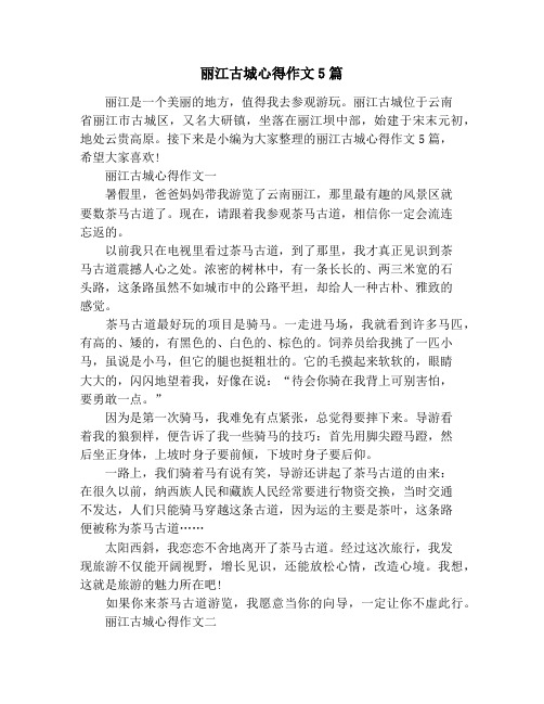 丽江古城心得作文5篇