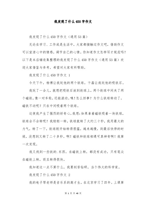 我发现了什么450字作文