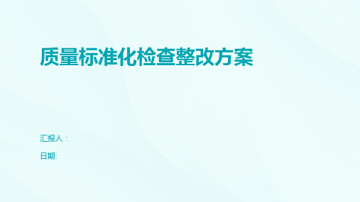 质量标准化检查整改方案