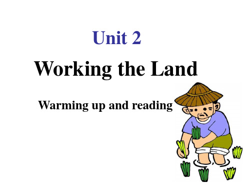 高中英语公开课  Unit 2 Working the land