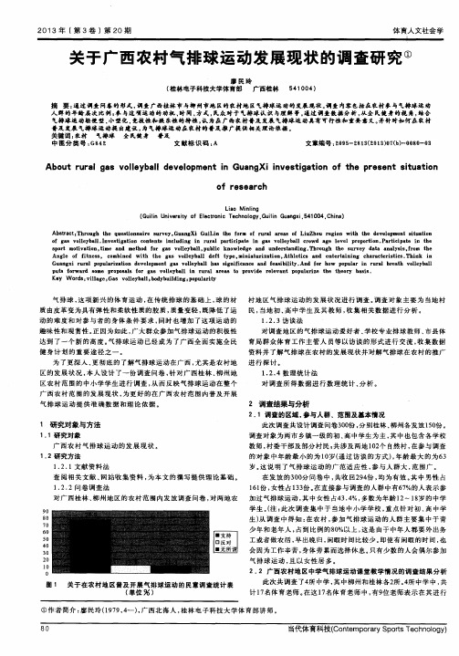 关于广西农村气排球运动发展现状的调查研究