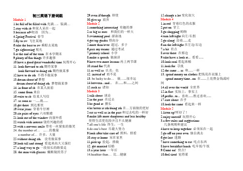 初三英语下册词组