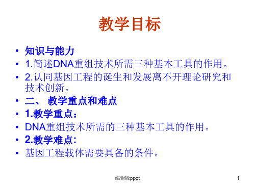 基因工程的基本原理和技术PPT课件