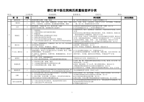 住院病历质量检查评分表最新