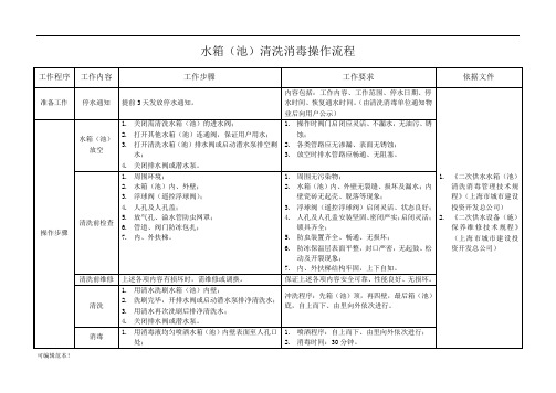 水箱清洗消毒操作流程及方法