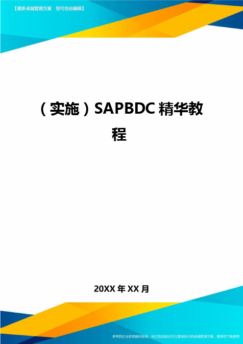 (实施)SAPBDC精华教程.