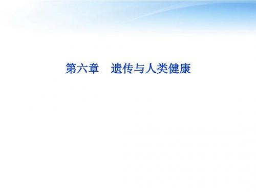 高考生物总复习 第六章遗传与人类健康课件 浙科版必修2