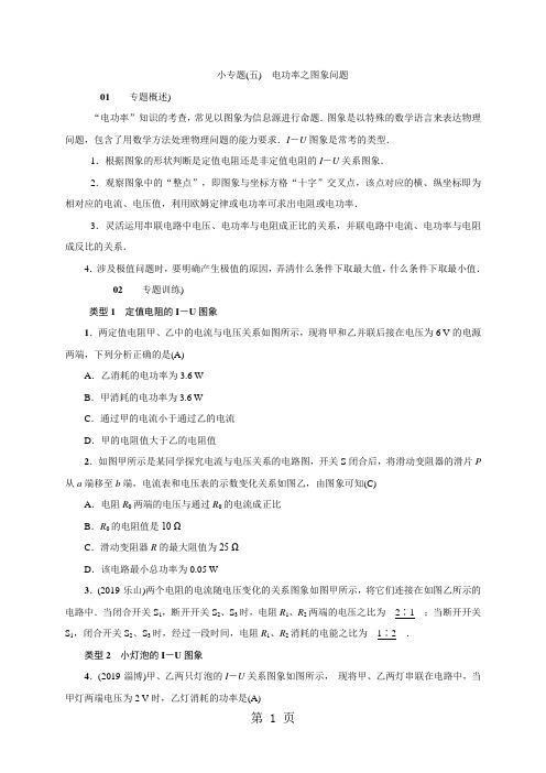 人教版九年级物理下册练习:小专题(五) 电功率之图象问题-word文档