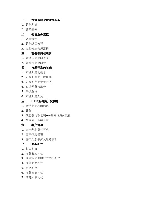 销售基础及营销实务