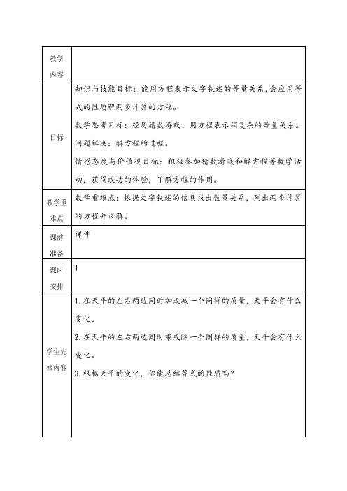 新冀教版五年级数学上册《 方程  解方程  解简单方程并检验》优质课教案_2