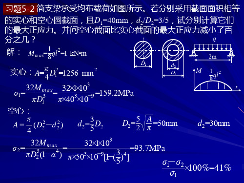 简支梁承受均布载荷如图所示若分别采用截面面积相等