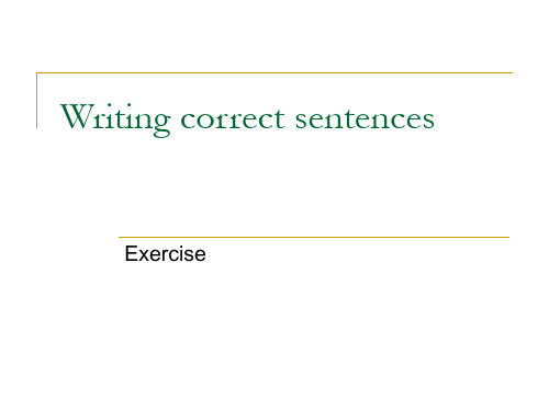 Writing correct sentences