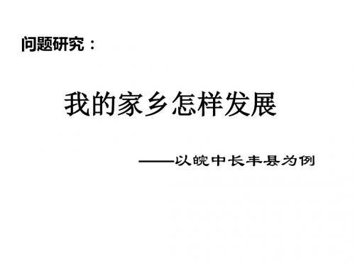 2018-2019学年上期人教版高中地理必修三名师公开课省级获奖课件：问题研究 我的家乡怎样发展 (共20张PPT)