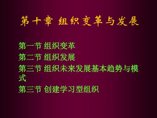 组织变革与发展课件(PPT70张)