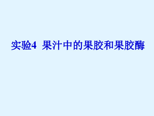 实验4果汁中的果胶和果胶酶