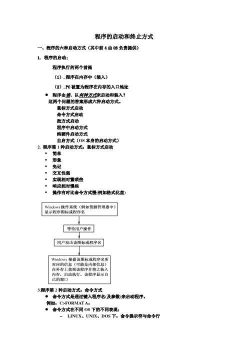 程序的六种启动和终止方式