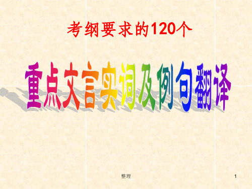 全国高考语文120个重点文言实词精选ppt