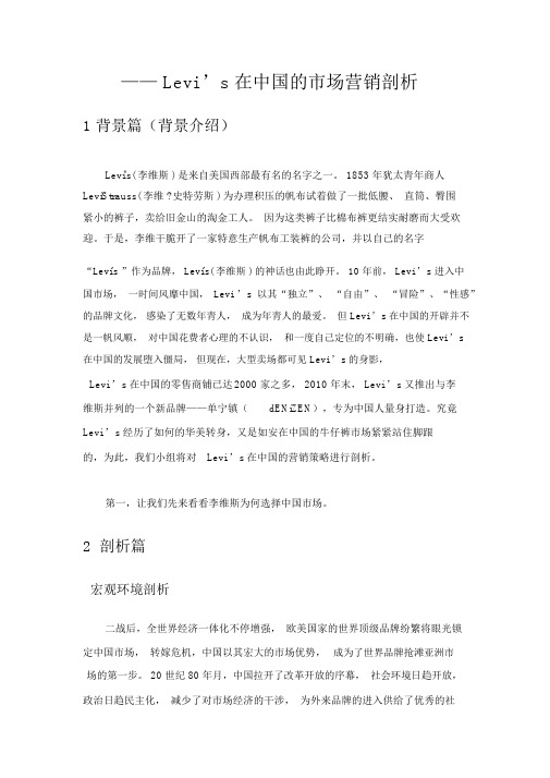 李维斯营销分析