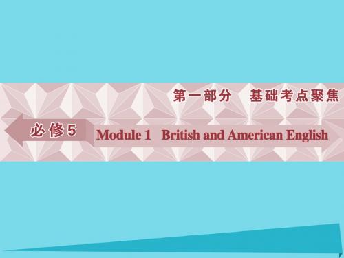 高考英语总复习 第一部分 基础考点聚焦 Module1 British and American English课件 外研版必修5